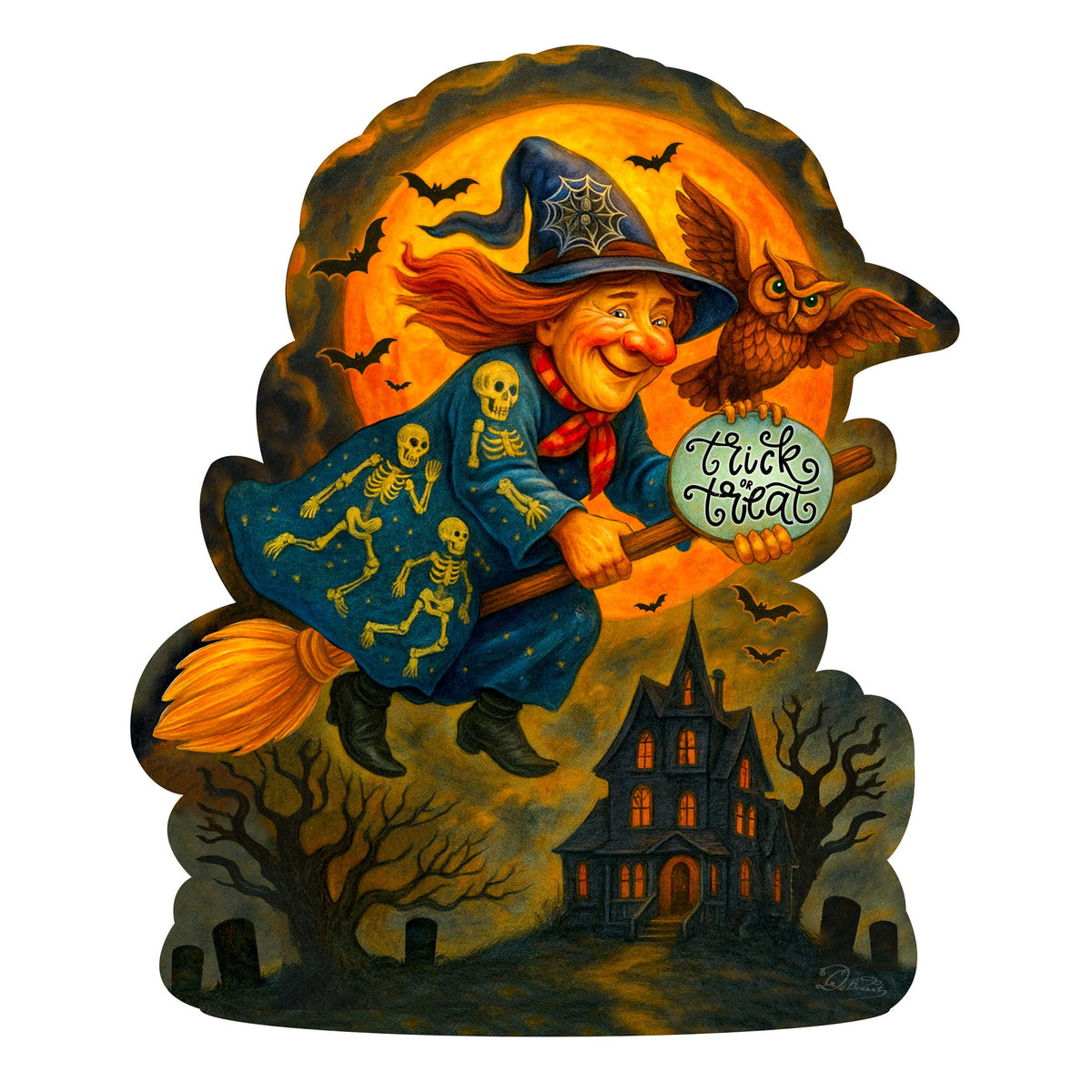 Halloween Flying Witch Door Hanger