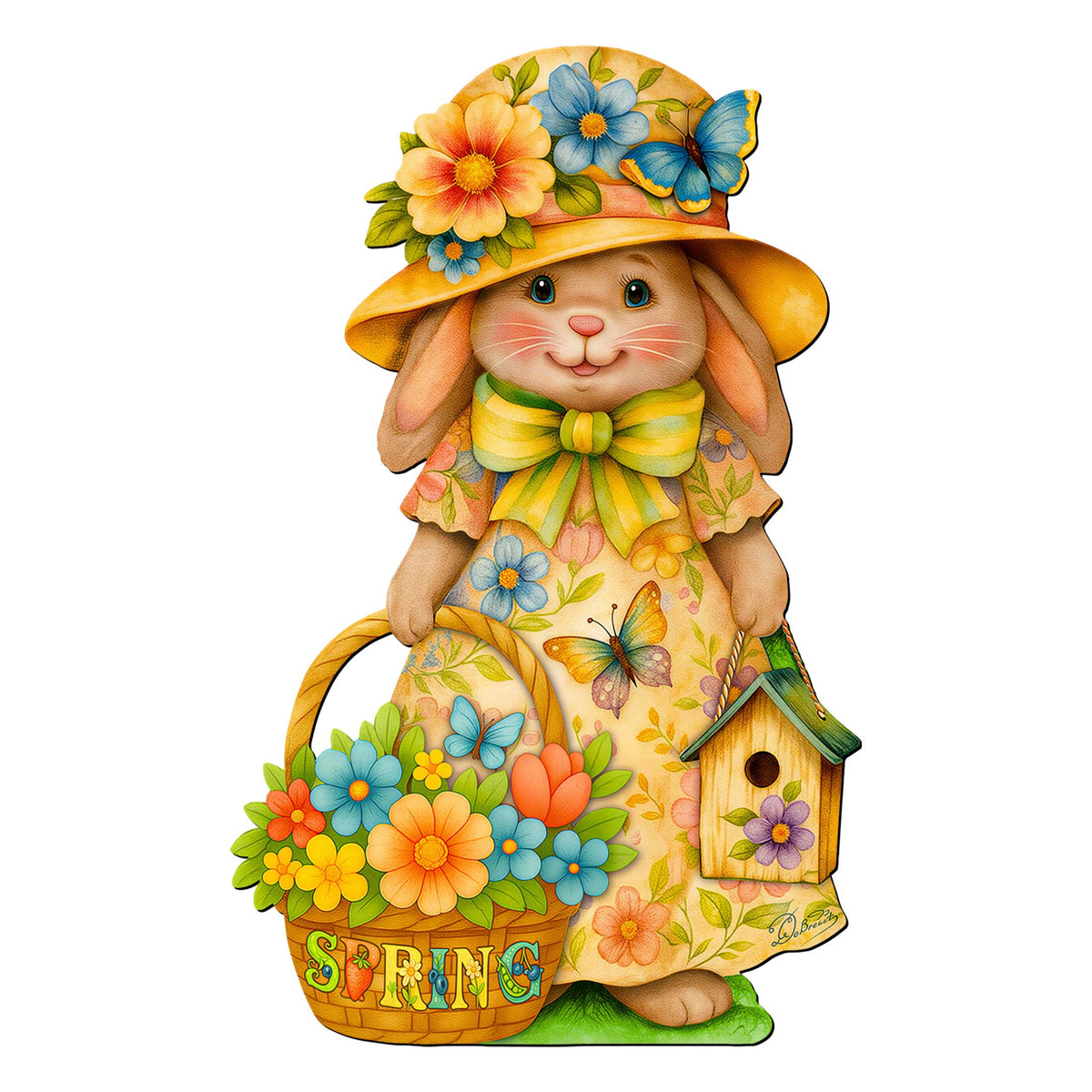Floral Easter Bunny Door Hanger