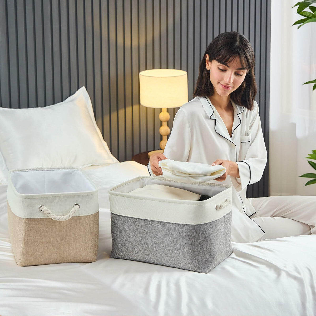 HOdo Home 3-Piece Collapsible Fabric Storage Bins