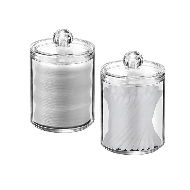 2-Piece Round Makeup & Cotton Pad Organizer Set