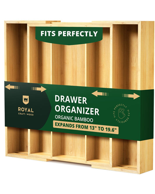 Utensil Drawer Organizer, Natural (5 Slots)