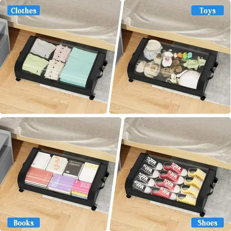 Under-Bed Storage Drawer with Wheels & Clear Window