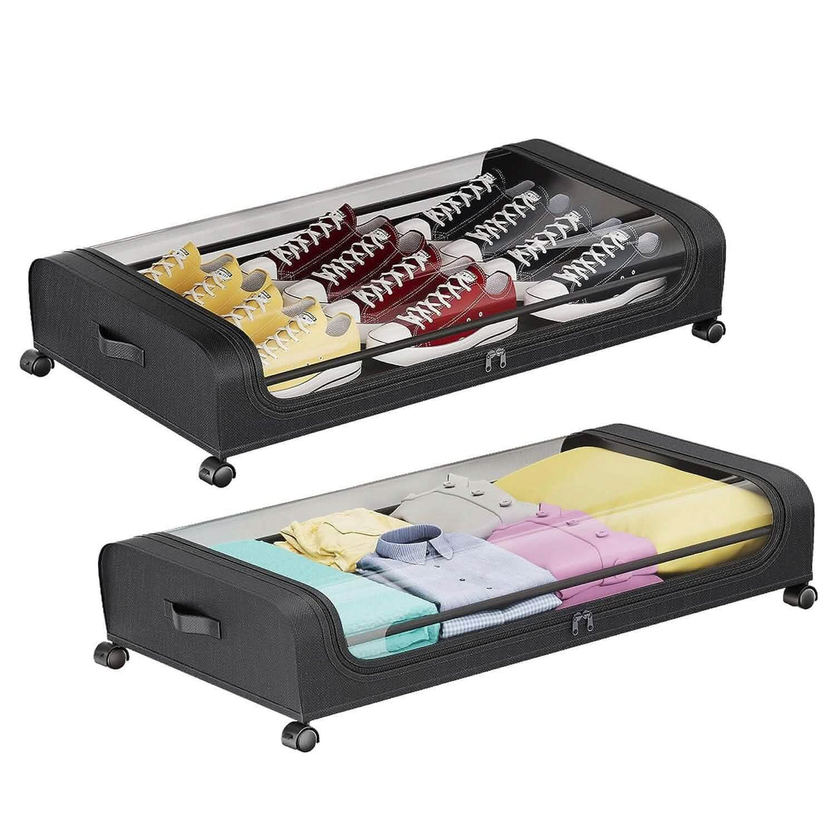 Under-Bed Storage Drawer with Wheels & Clear Window