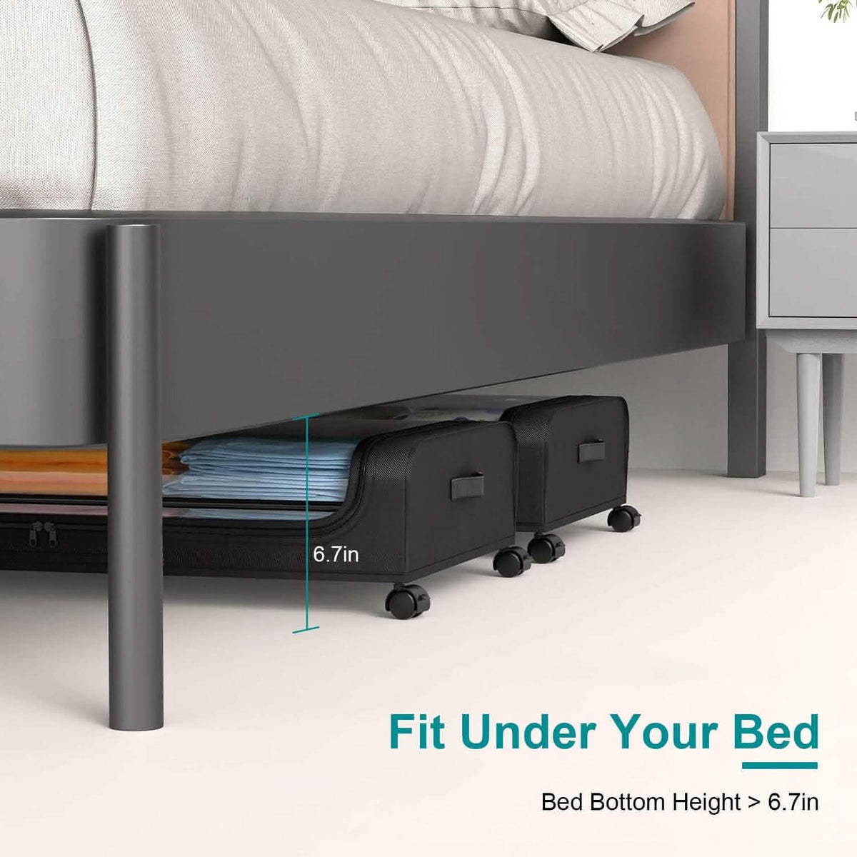 Under-Bed Storage Drawer with Wheels & Clear Window