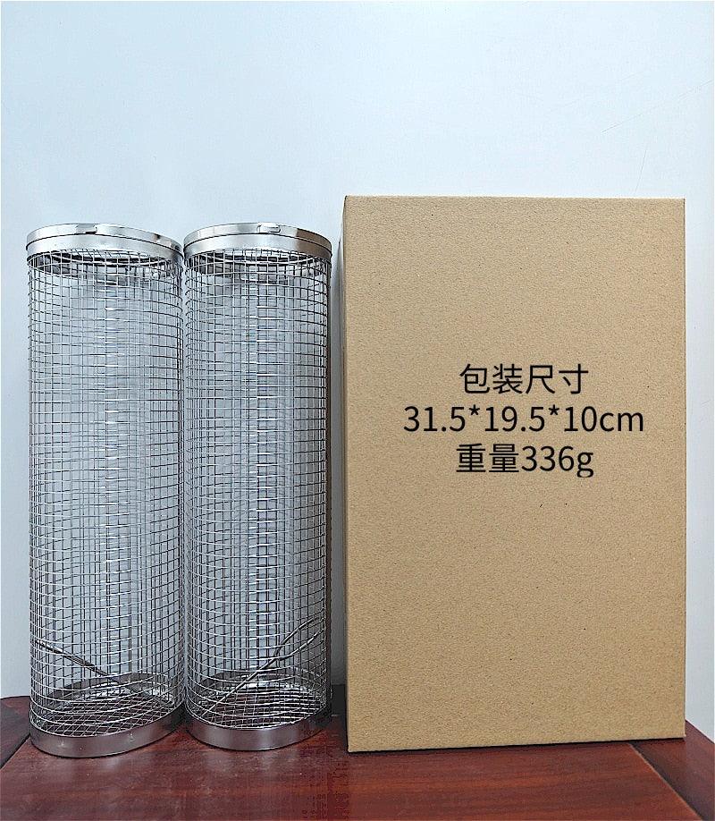 2-Piece Stainless Steel Rolling BBQ Basket Set