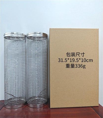 2-Piece Stainless Steel Rolling BBQ Basket Set