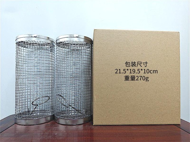 2-Piece Stainless Steel Rolling BBQ Basket Set