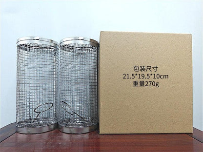 2-Piece Stainless Steel Rolling BBQ Basket Set