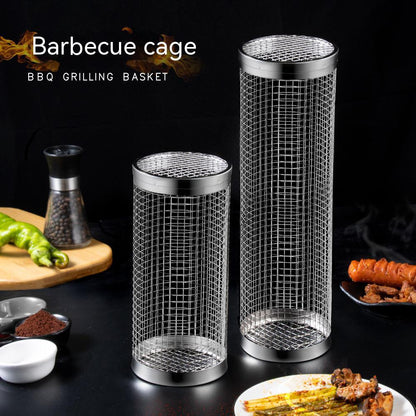 2-Piece Stainless Steel Rolling BBQ Basket Set
