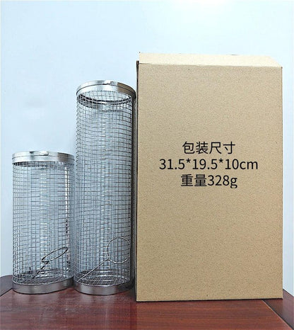 2-Piece Stainless Steel Rolling BBQ Basket Set