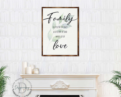 Family Love Wooden Wall Sign