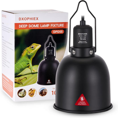 DXOPHIEX Deep Dome Reptile Heat Lamp Fixture