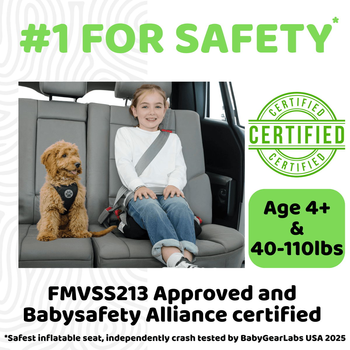 BubbleBum Inflatable Travel Booster Seat, Ages 4–11