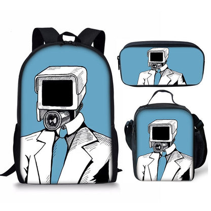 Skibidi Toilet 3-Piece School Backpack Set