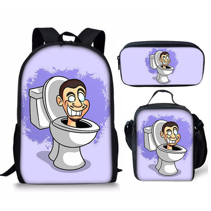Skibidi Toilet 3-Piece School Backpack Set