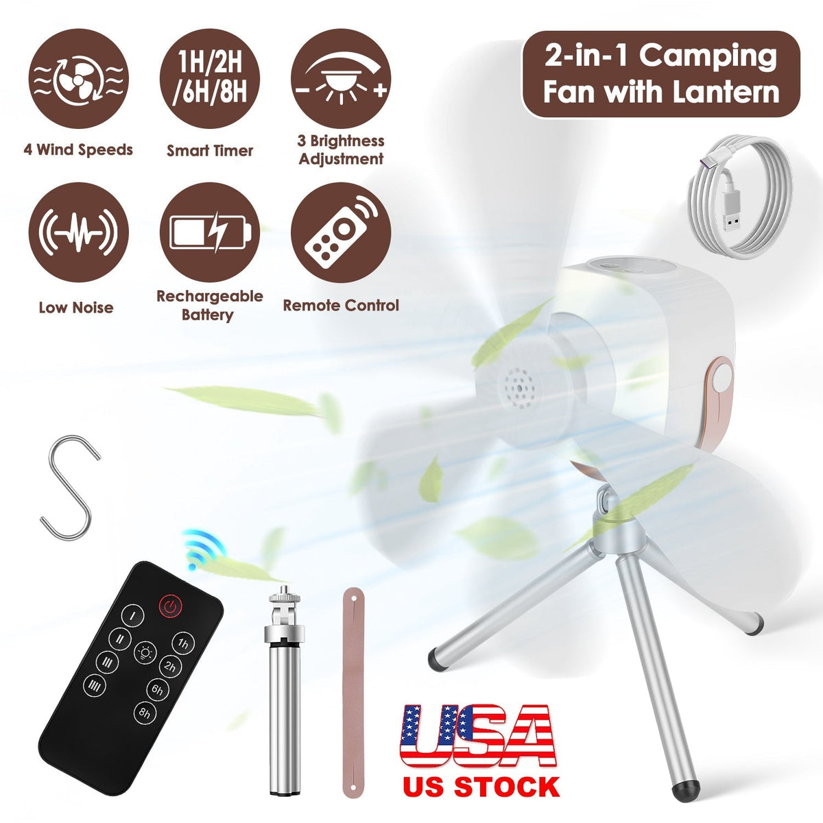Rechargeable Tent Ceiling Fan