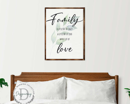 Family Love Wooden Wall Sign