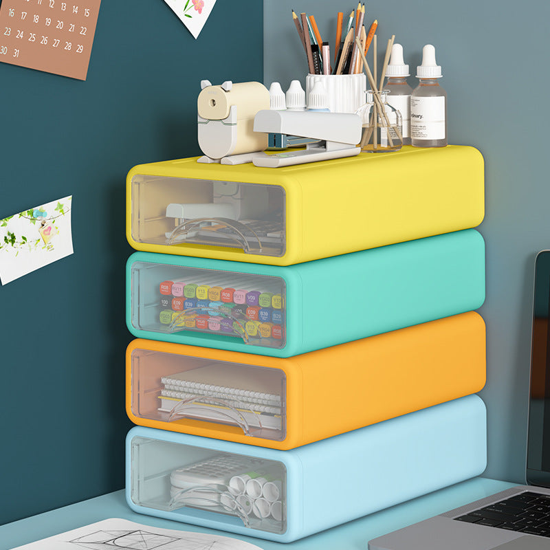 Clear Desktop Storage Box with Drawers