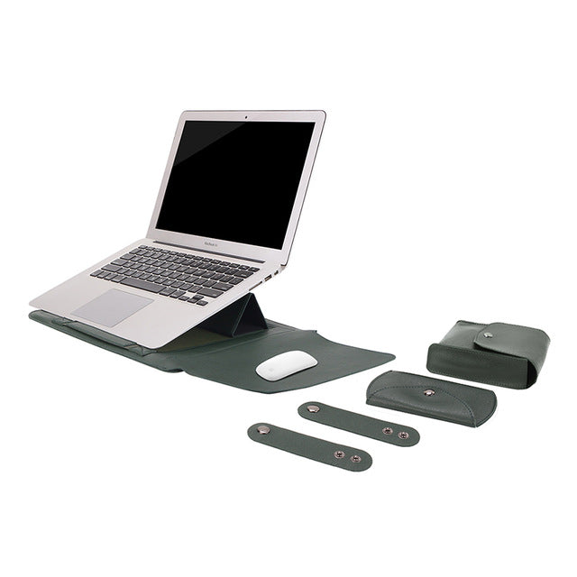 PU Leather Laptop Sleeve with Support Frame