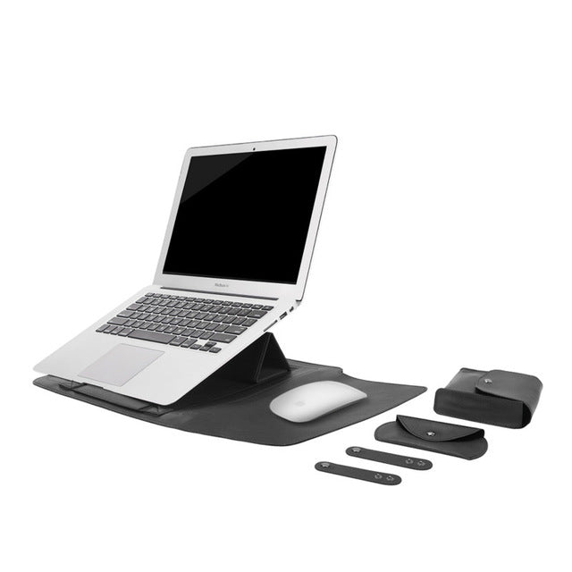 PU Leather Laptop Sleeve with Support Frame