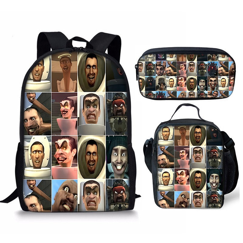 Skibidi Toilet 3-Piece School Backpack Set