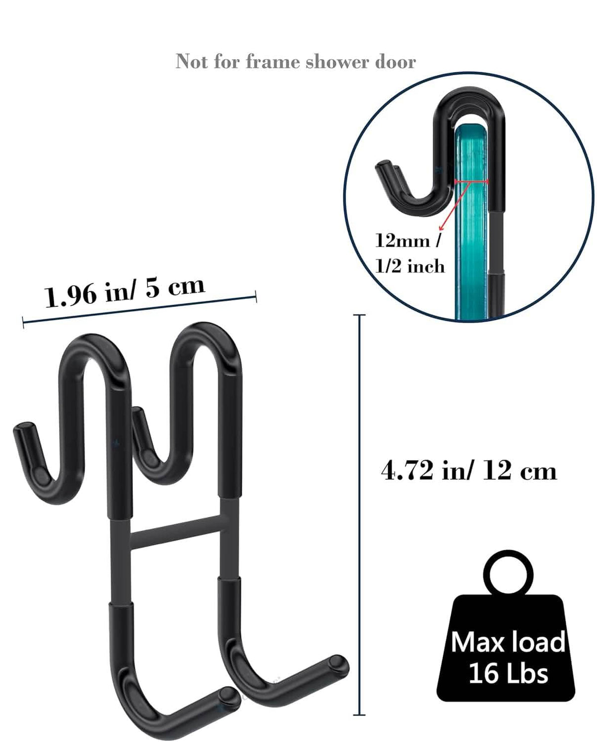 Rust-Resistant Door Mount Shower Hook