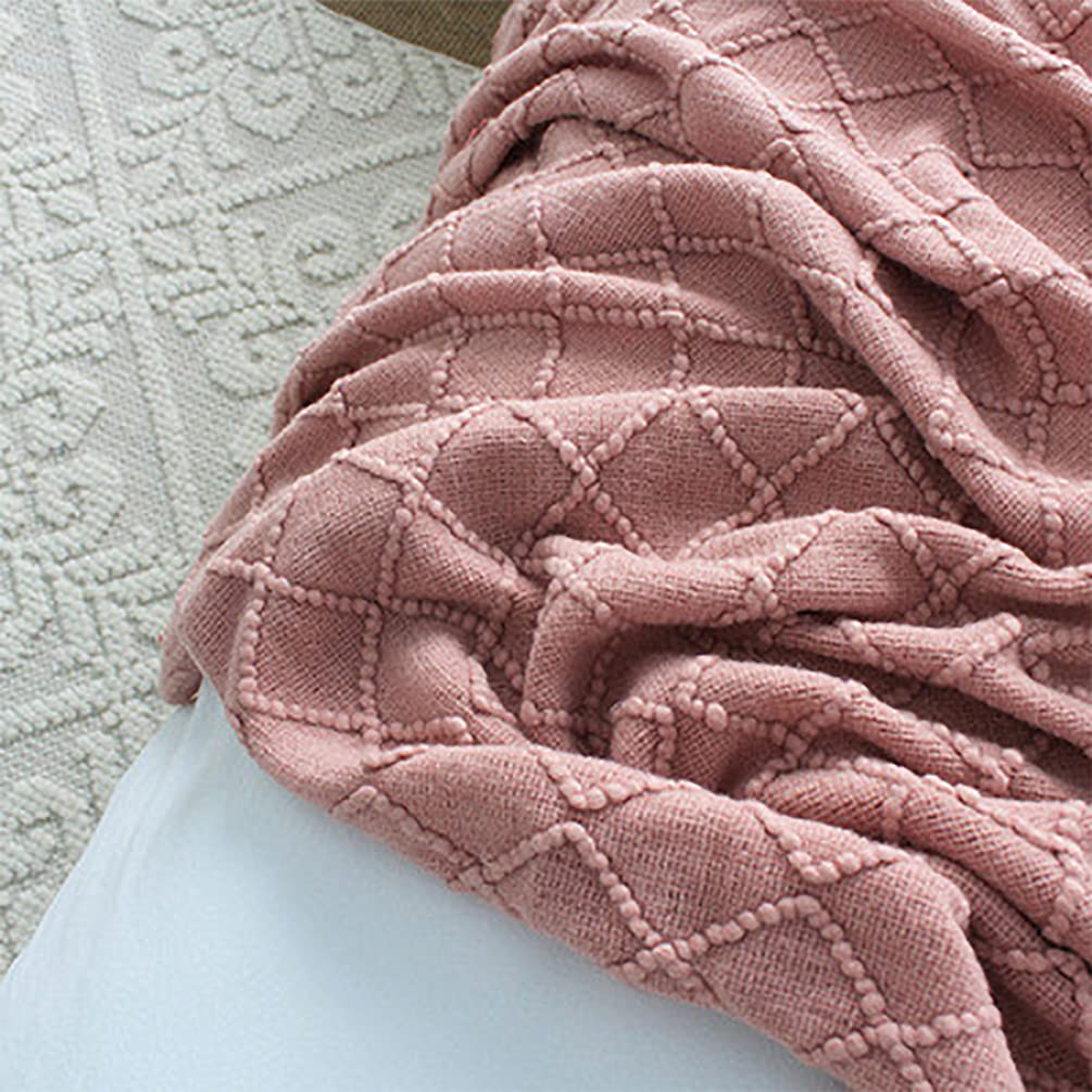Fennco Diamond Knit Fringe Throw, 50 × 60 Inch