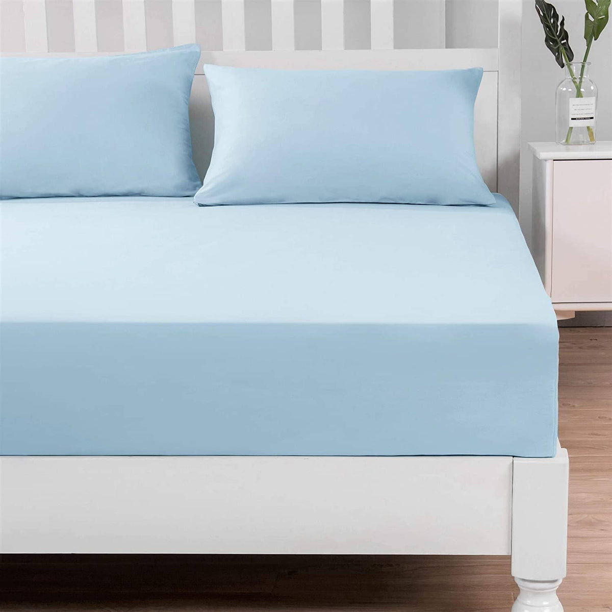 DaDa Cotton Light Sky Blue Fitted Sheet