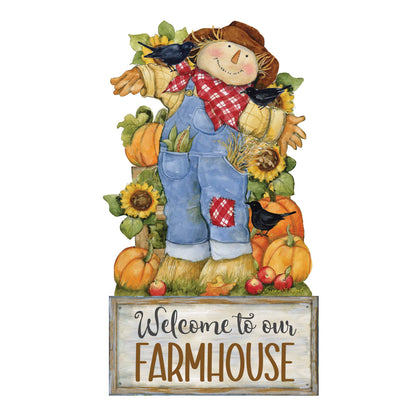 Harvest Scarecrow Welcome Door Hanger