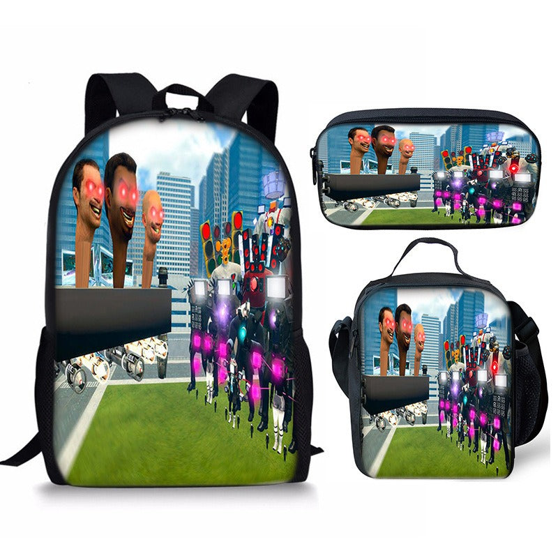 Skibidi Toilet 3-Piece School Backpack Set