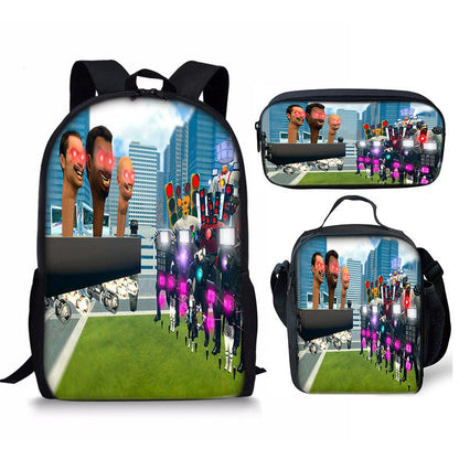 Skibidi Toilet 3-Piece School Backpack Set