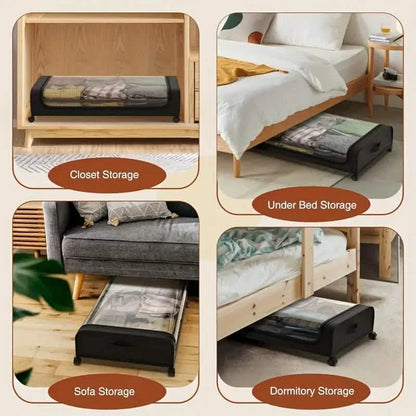 Under-Bed Storage Drawer with Wheels & Clear Window