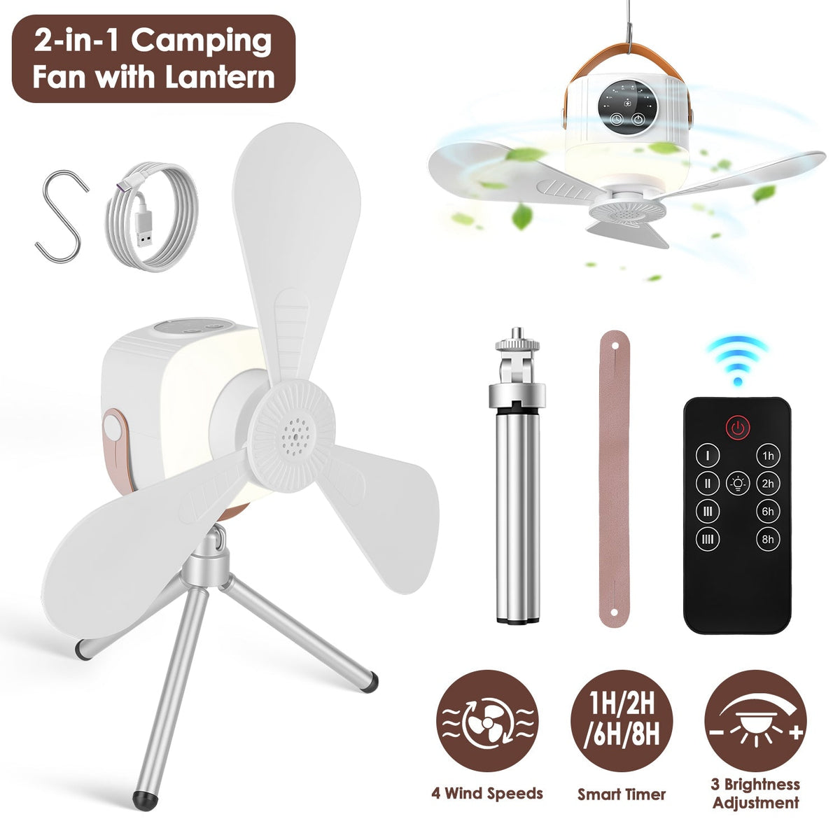 Rechargeable Tent Ceiling Fan
