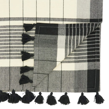 Fennco Striped Tassel Table Runner, 16 × 72 Inch
