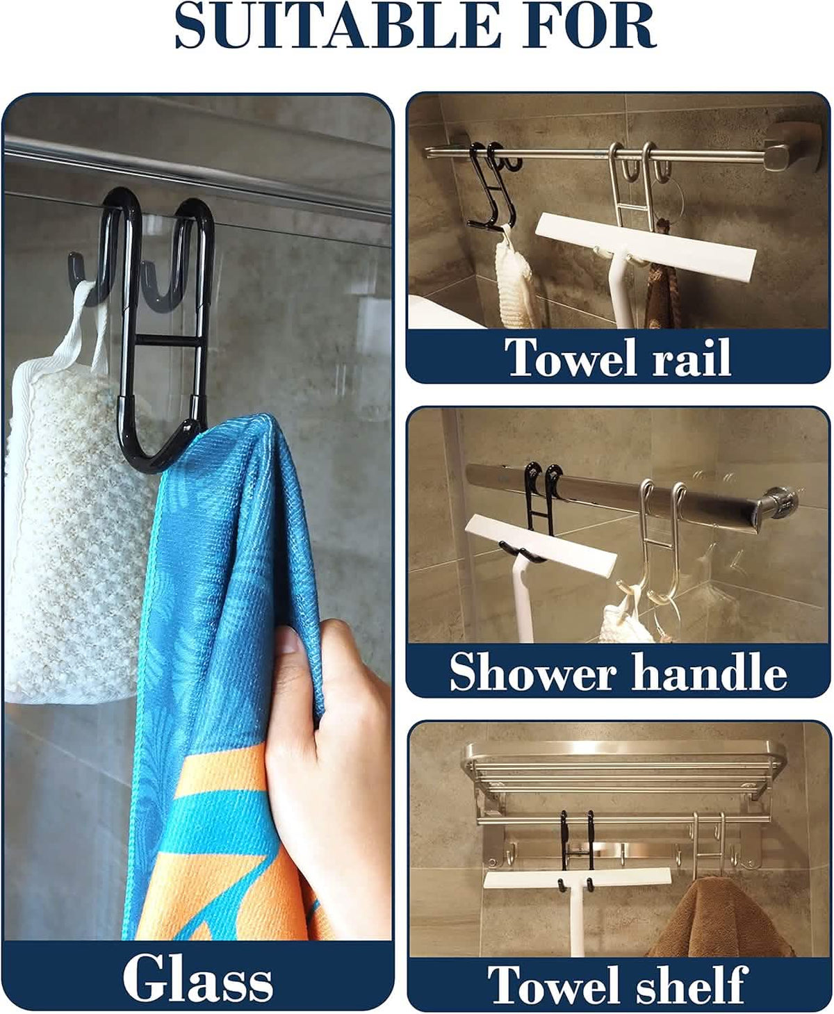 Rust-Resistant Door Mount Shower Hook
