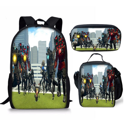 Skibidi Toilet 3-Piece School Backpack Set