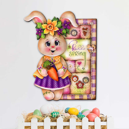 Rustic Spring Bunny Easter Door Hanger