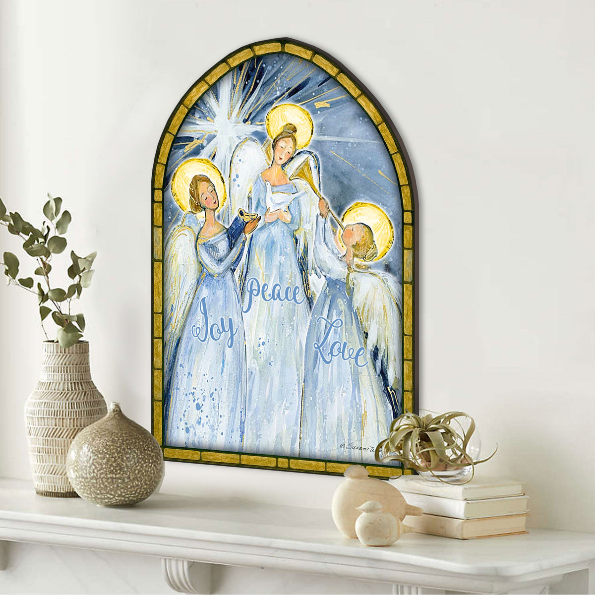 Wooden Joy Peace Love Door Hanger