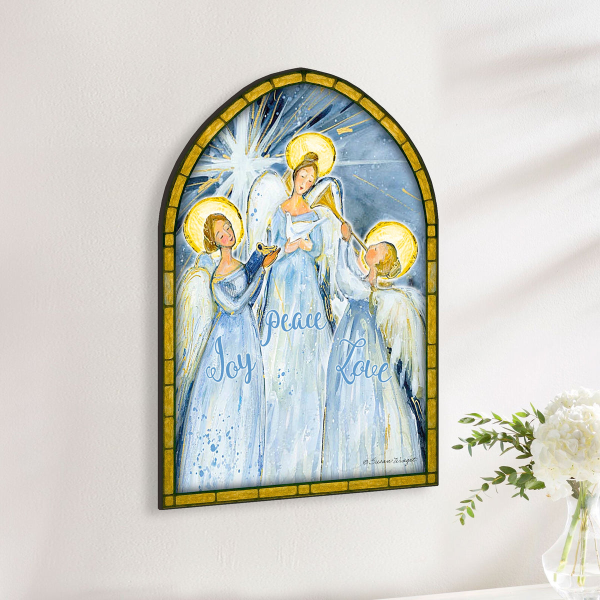 Wooden Joy Peace Love Door Hanger