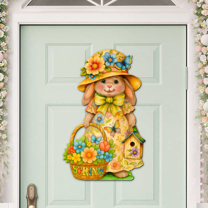 Floral Easter Bunny Door Hanger