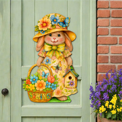 Floral Easter Bunny Door Hanger