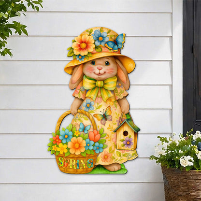 Floral Easter Bunny Door Hanger