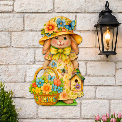 Floral Easter Bunny Door Hanger