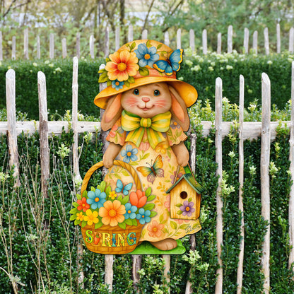 Floral Easter Bunny Door Hanger