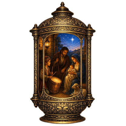 Holy Family Nativity Lantern Wooden Door Hanger