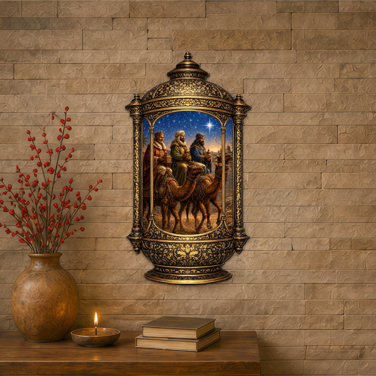 Three Wise Men Nativity Christmas Wooden Door Hanger