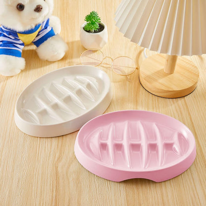 Fishbone Slow Feeder Bowl for Cats & Small Dogs