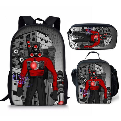 Skibidi Toilet 3-Piece School Backpack Set