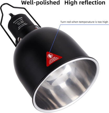 DXOPHIEX Deep Dome Reptile Heat Lamp Fixture