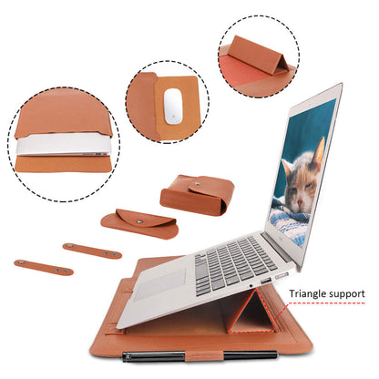 PU Leather Laptop Sleeve with Support Frame